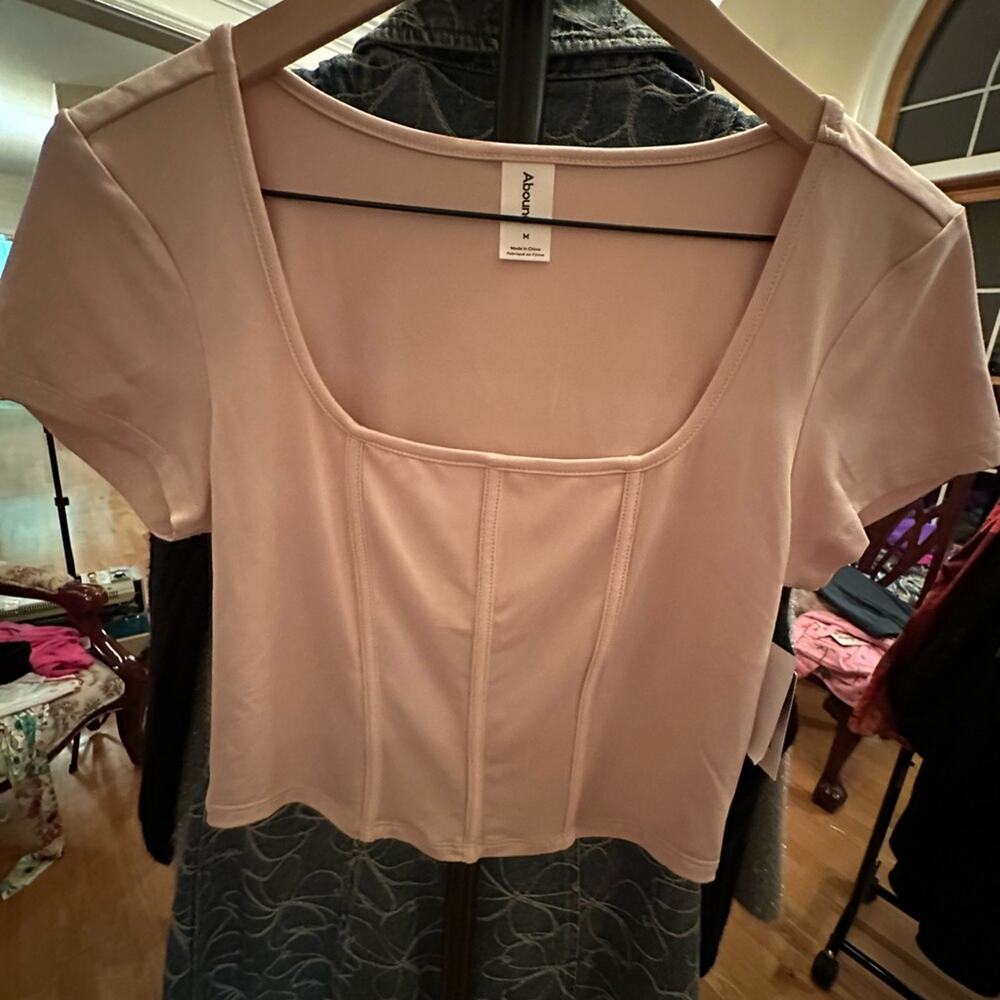 Blush Pink Square Neck Blouse